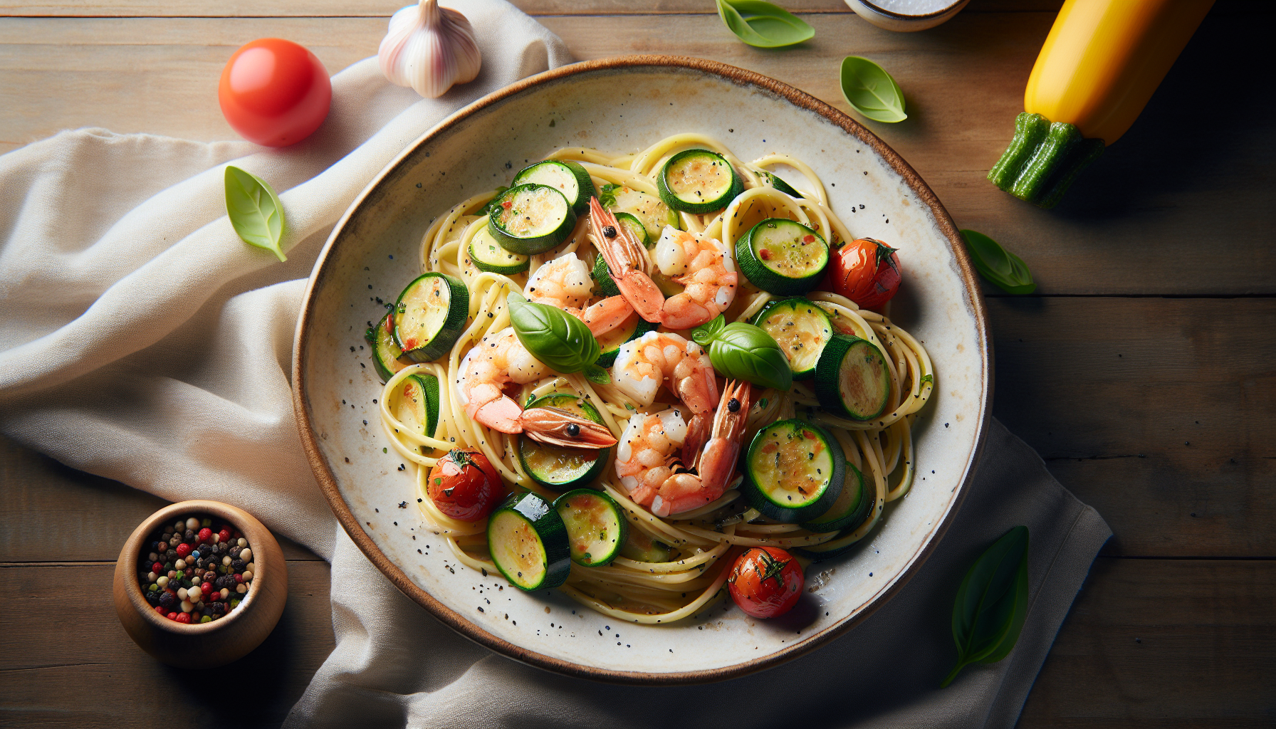 pasta con gamberetti e zucchine